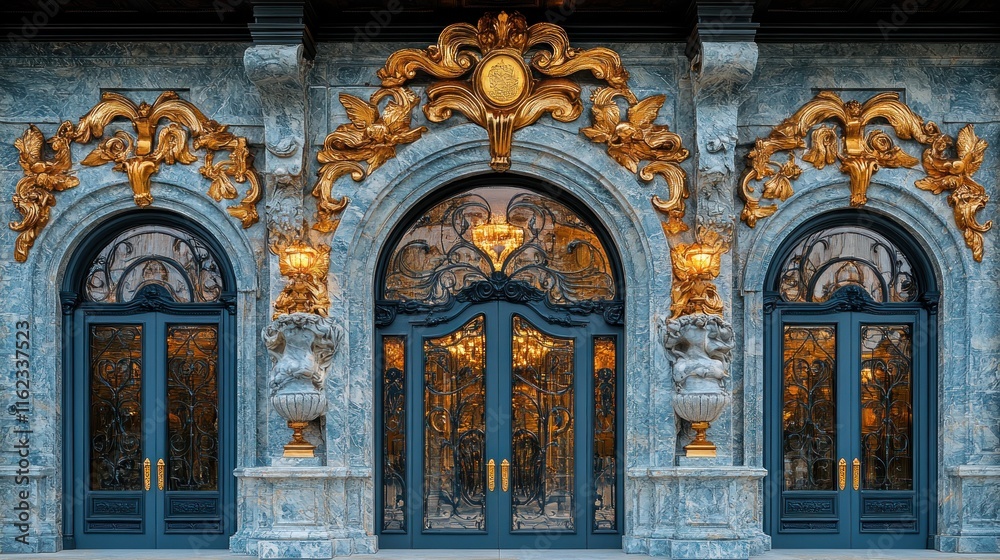 Obraz premium Ornate entrance featuring intricate design and decorative elements.