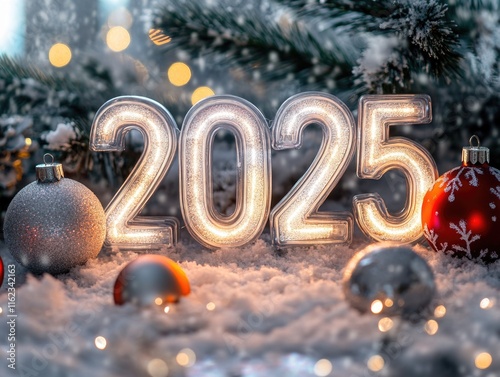 Christmas Ornament with Number 2025