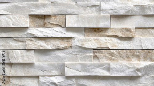 Elegant white stone wall with varied textures for modern interiors photo