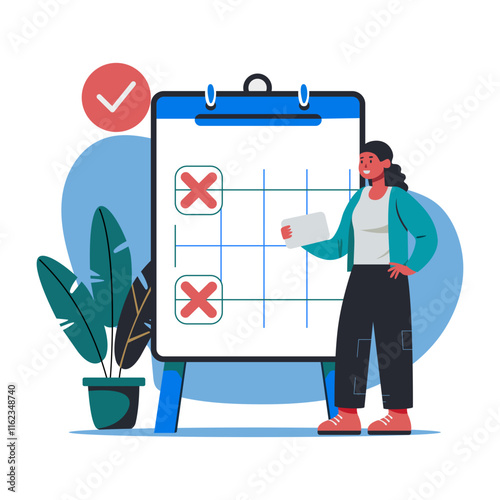 No Appointment illustration of a character in flat style 