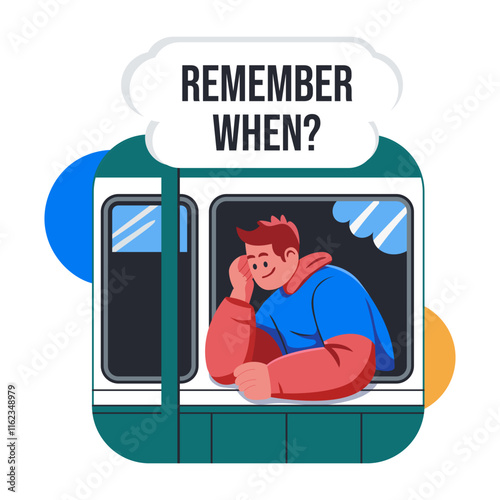 A flat illustration of remembering character 