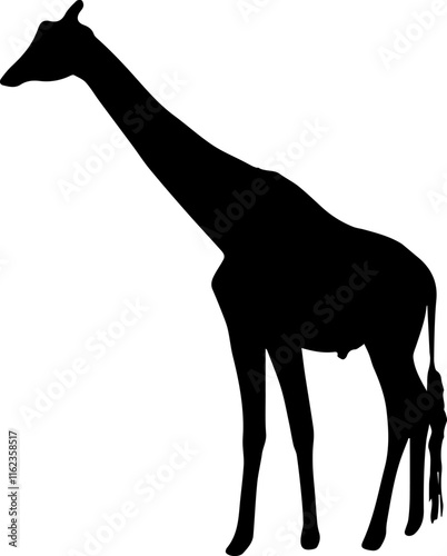 MobileSilhouette of giraffe isolated on white background. side view. vector design element eps 10