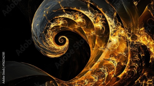 Golden Spiral Abstract Pattern with Light and Dark Background