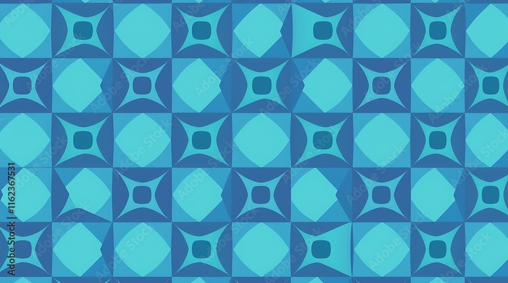 Fototapeta premium Abstract Teal and Blue Geometric Pattern 