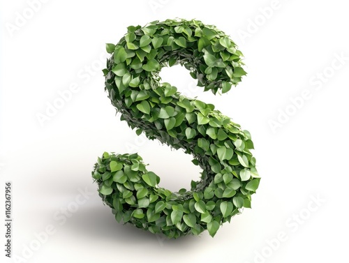 Green leaf formation of letter s
