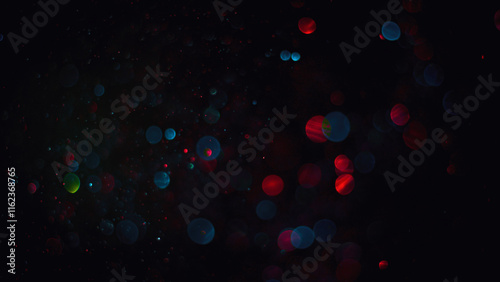 Bokeh background. Dark red gold magical christmas bokeh background