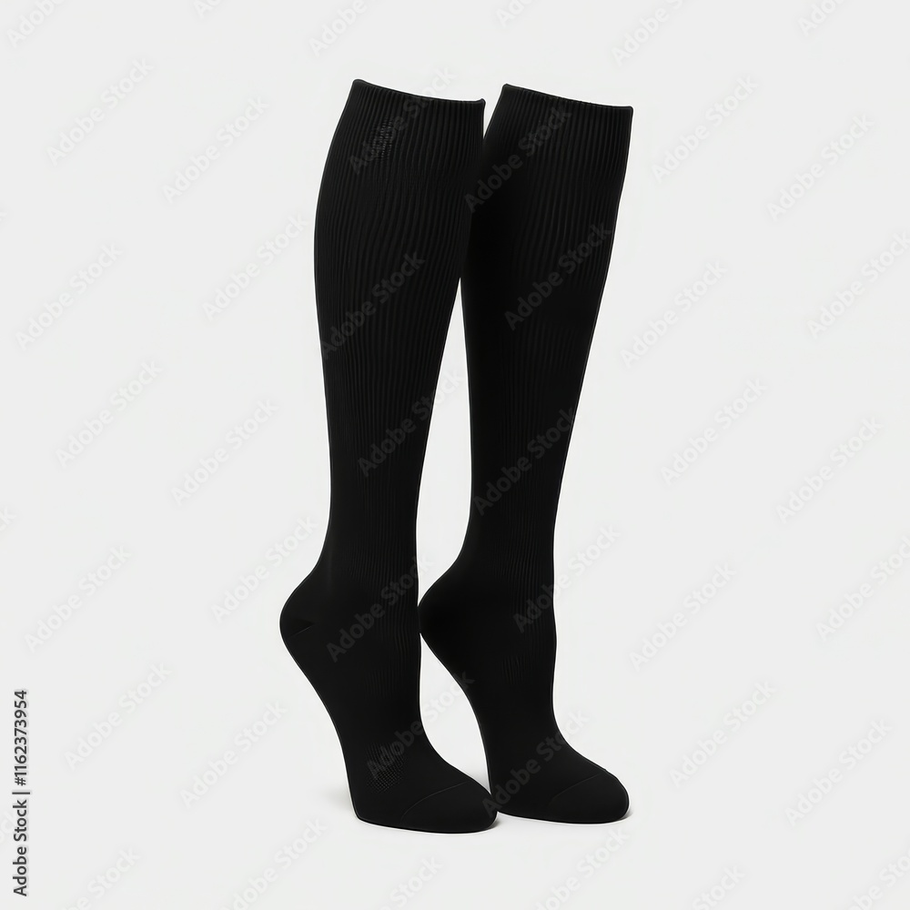 Pair of Black Ribbed Knee-High Socks Pair of Black Ribbed Knee-High Socks