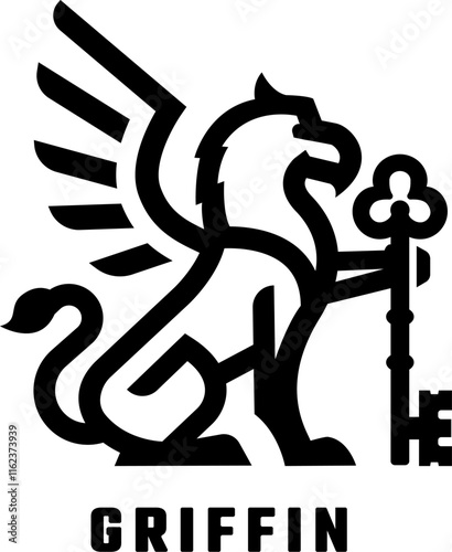 Griffin with key logo.