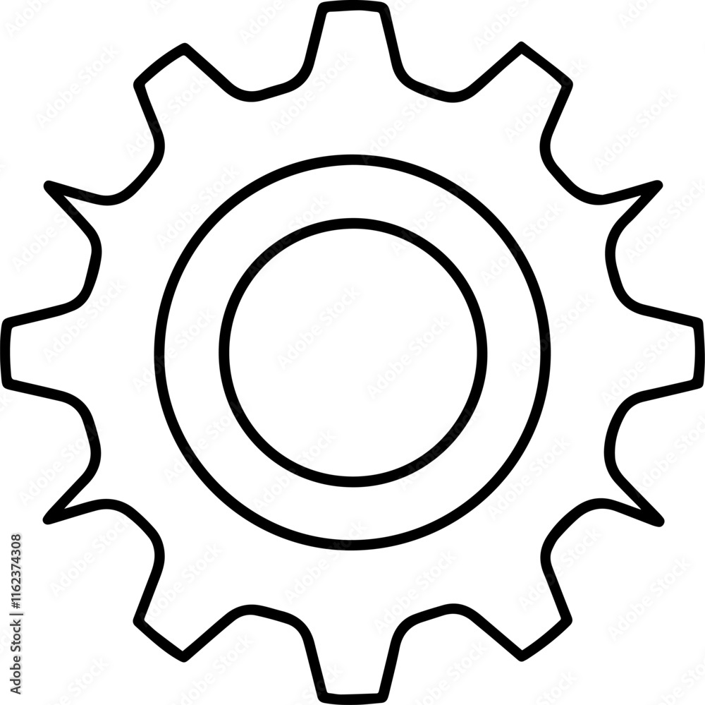 gear icon outline vector illustration gear icon outline vector illustration