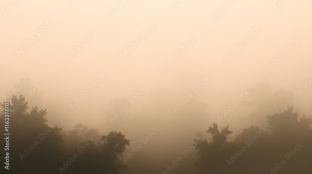 Misty Forest Landscape: Foggy Trees in Haze for Atmospheric Backgrounds, Nature Photography Misty Forest Landscape: Foggy Trees in Haze for Atmospheric Backgrounds, Nature Photography