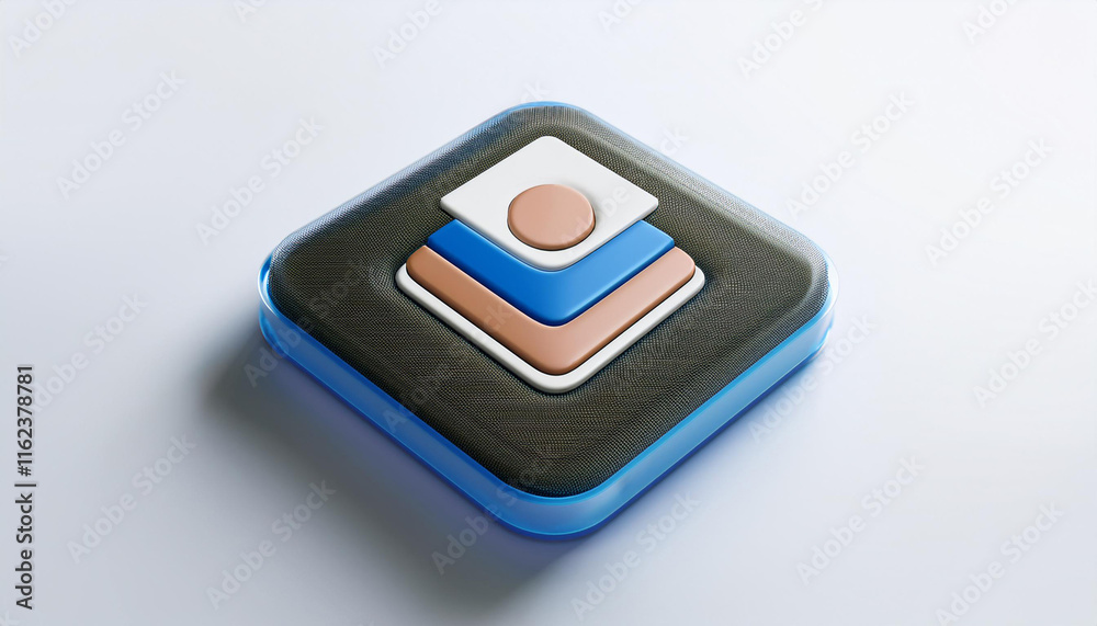 Facebook application logo 3d rendering on white background Facebook application logo 3d rendering on white background