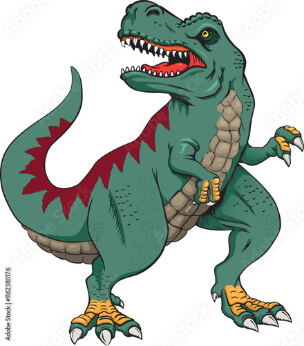 Jurassic nature, illustration of a dinosaur Tyrannosaurus rex. Ideal for educational and informative materials