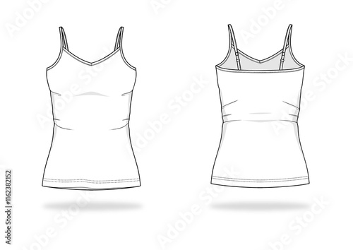 Basic camisole for women in transparent background.Apparel mock up.
