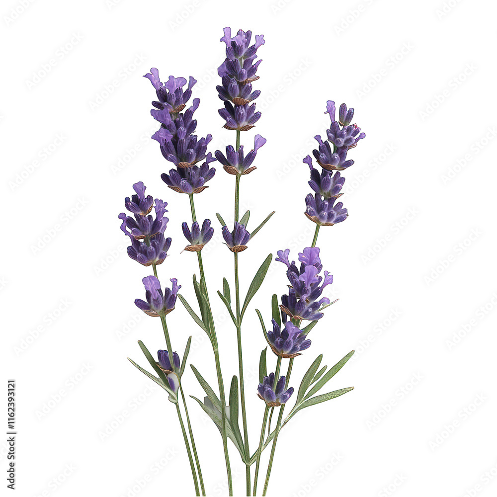Naklejka premium Lavandula hidcote isolated on transparent background