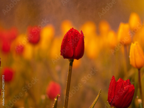 Colorful flower garden decoration at the ASEAN Flower Festival, Chiang Rai Province, Thailand. photo