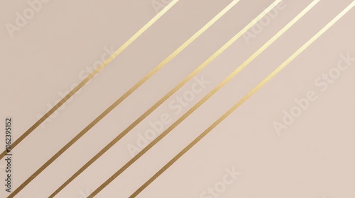 A refined minimalist design with diagonal gold stripes on a soft taupe background