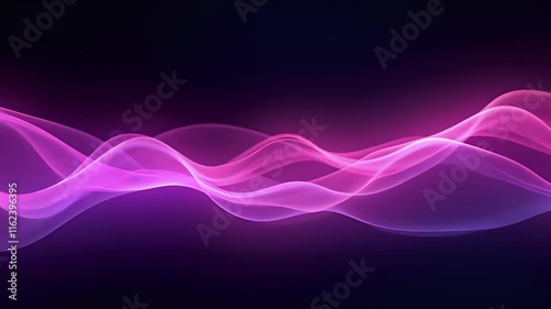 Loop purple wave animated on black background