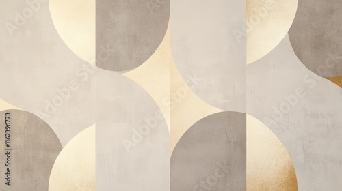 A soft geometric pattern with delicate gold accents on a taupe background, perfect for packaging
