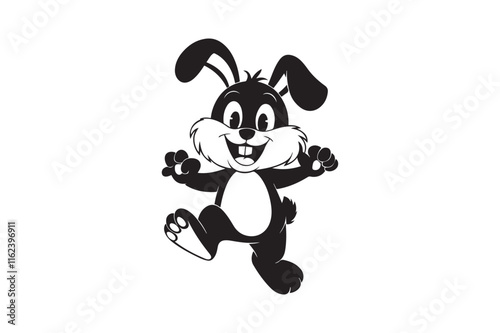bunny silhouette vector design .rabbit silhouette vector for easter 