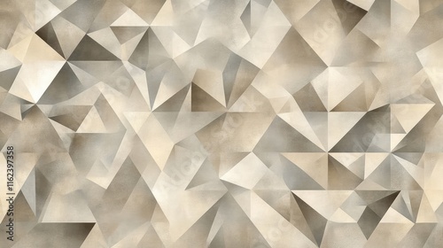 A subtle geometric design in taupe and ivory tones, featuring intricate triangular patterns