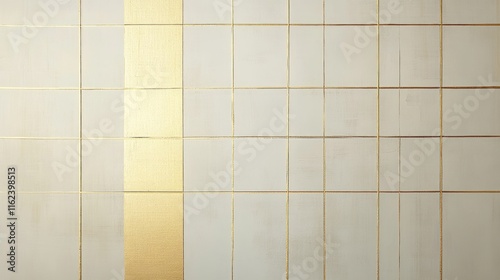 A minimalist design featuring a grid of gold lines on a matte cream surface, exuding elegance
