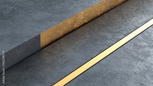 A minimalist linear design in muted gray and gold, ideal for high-end product packaging