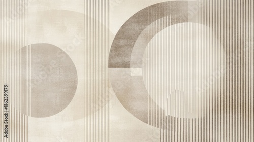 A modern geometric design with subtle circular patterns in taupe and ivory hues, ideal for high-end branding