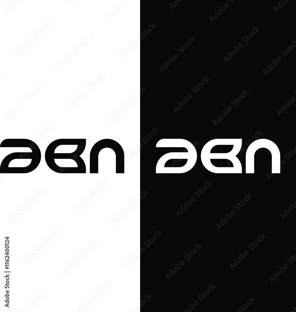 Initial letter ABN monogram vector with a leaf logo Initial letter ABN monogram vector with a leaf logo