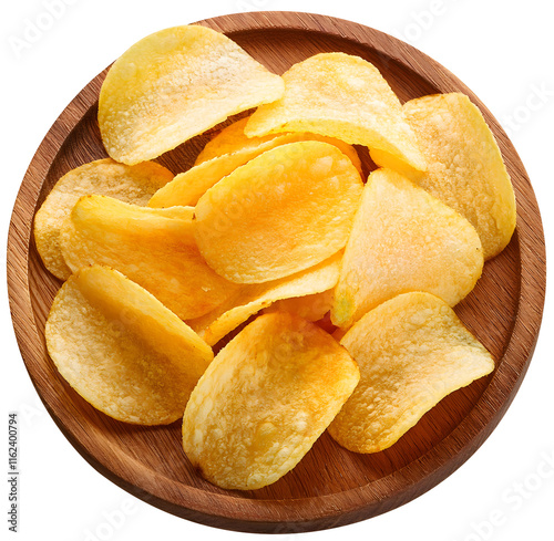 potato chips cut out isolated on white background