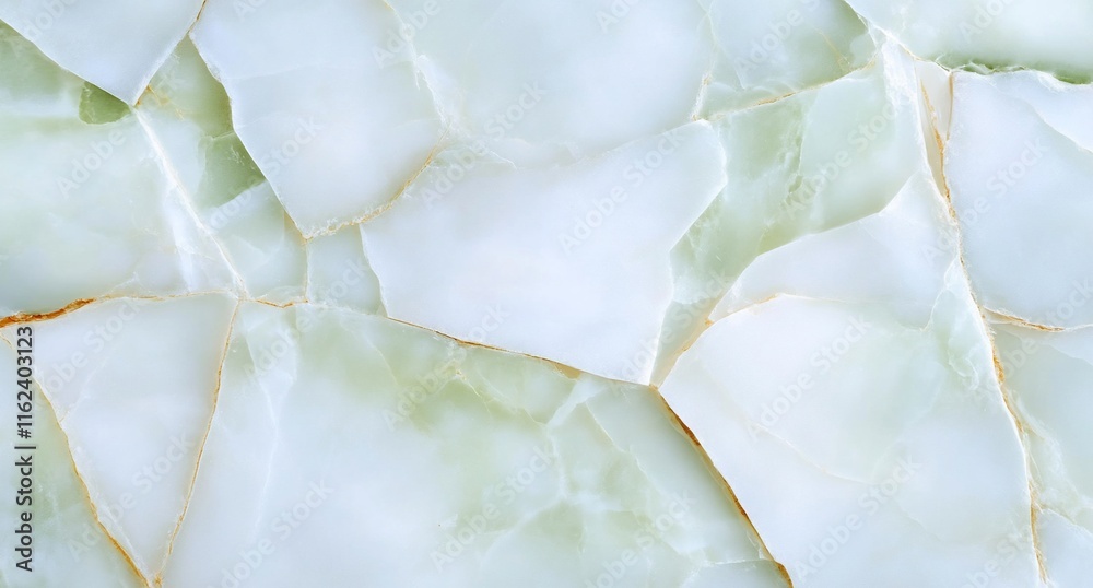 Fototapeta premium A close-up of translucent green and white marble texture.