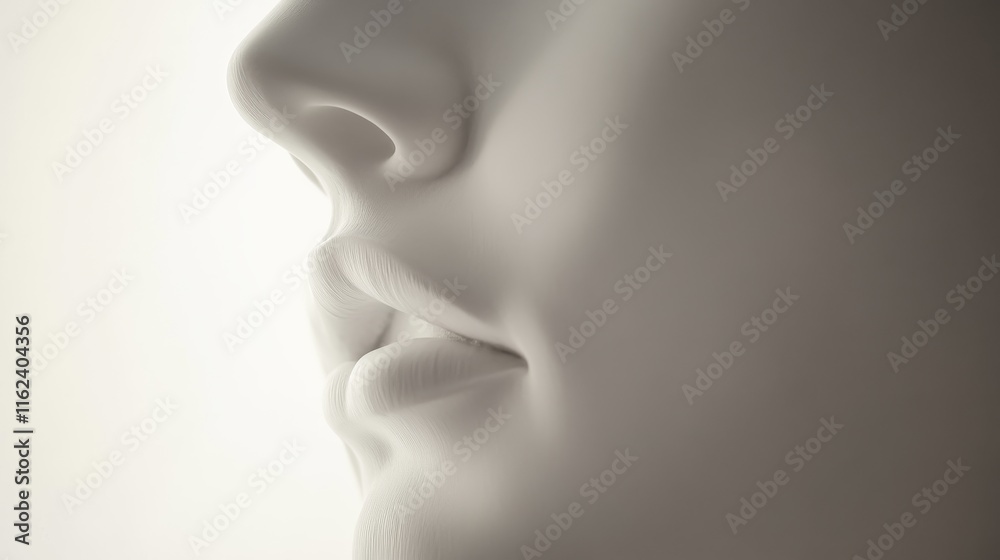 custom made wallpaper toronto digitalElegant close-up of a serene facial profile.