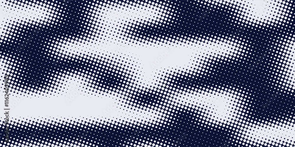 Monochrome raster printing, abstract vector halftone background. Black and white dot texture.