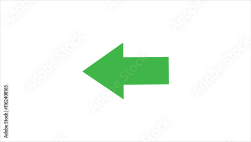 Free Download Abstract Directional arrow signal icon. green color simple straight arrow pointing to the Left on white background.  - GFXLoad