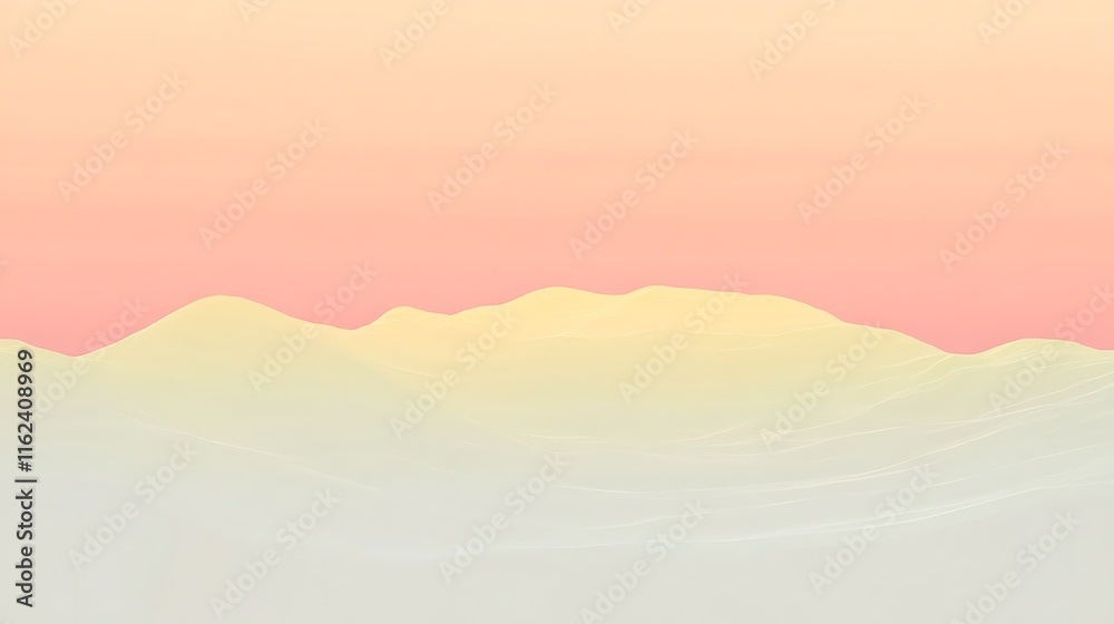 Obraz premium Pastel Mountains Under a Pink Sky
