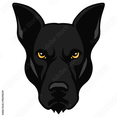 Dog head silhouette vector with a white background Pinscher dog face icon