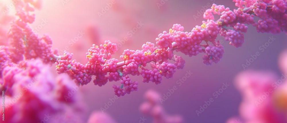 Fototapeta premium Pink flowers blossom branch closeup.