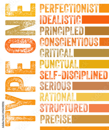 Obraz na płótnie Type 1 Enneagram illustration description w salonie