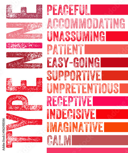 Obraz na płótnie Enneagram Type 9 type description graphic w salonie