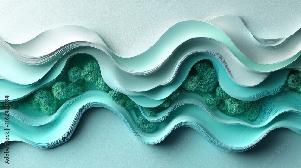 Fototapeta premium Abstract Mint and Blue Background for Modern Design and Decoration