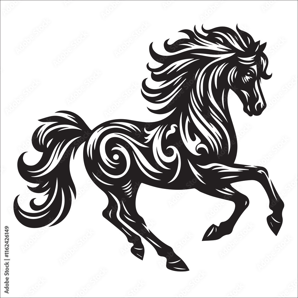 Fototapeta premium Horse Svg, Equestrian Svg, Horse Head Cut File for Cricut, Silhouette, CNC Files Horses Clipart - Etsy