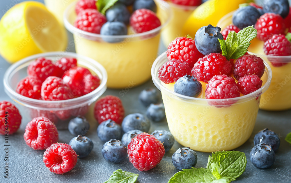 Lemon Panna Cotta with Fresh Berries Lemon Panna Cotta with Fresh Berries