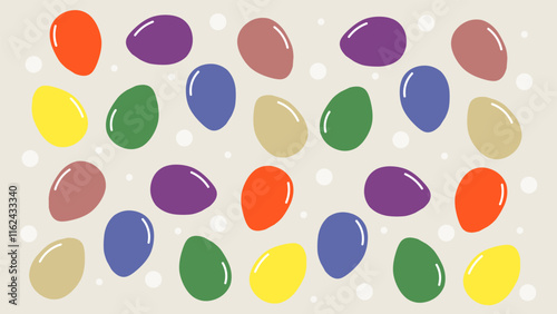 simple seamless easter pattern with colorful eggs.