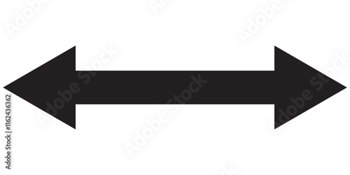 long color double faced arrow pointing right icon vector