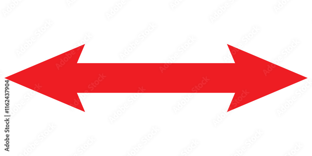 long color double faced arrow pointing right icon vector