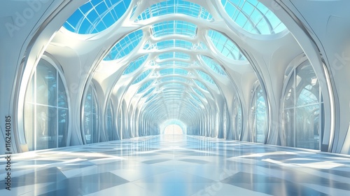 Futuristic Architectural Corridor: A Vision of Modern Design and Light