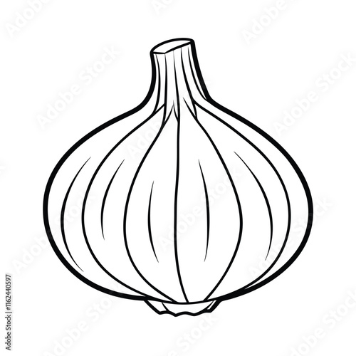 Coloring page. Composition of different vegetables on white background