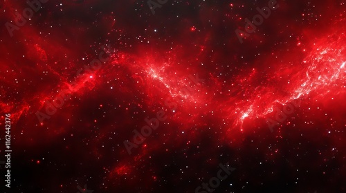 Vibrant crimson cosmos featuring an enigmatic red galaxy – stunning space background concept for digital art and design