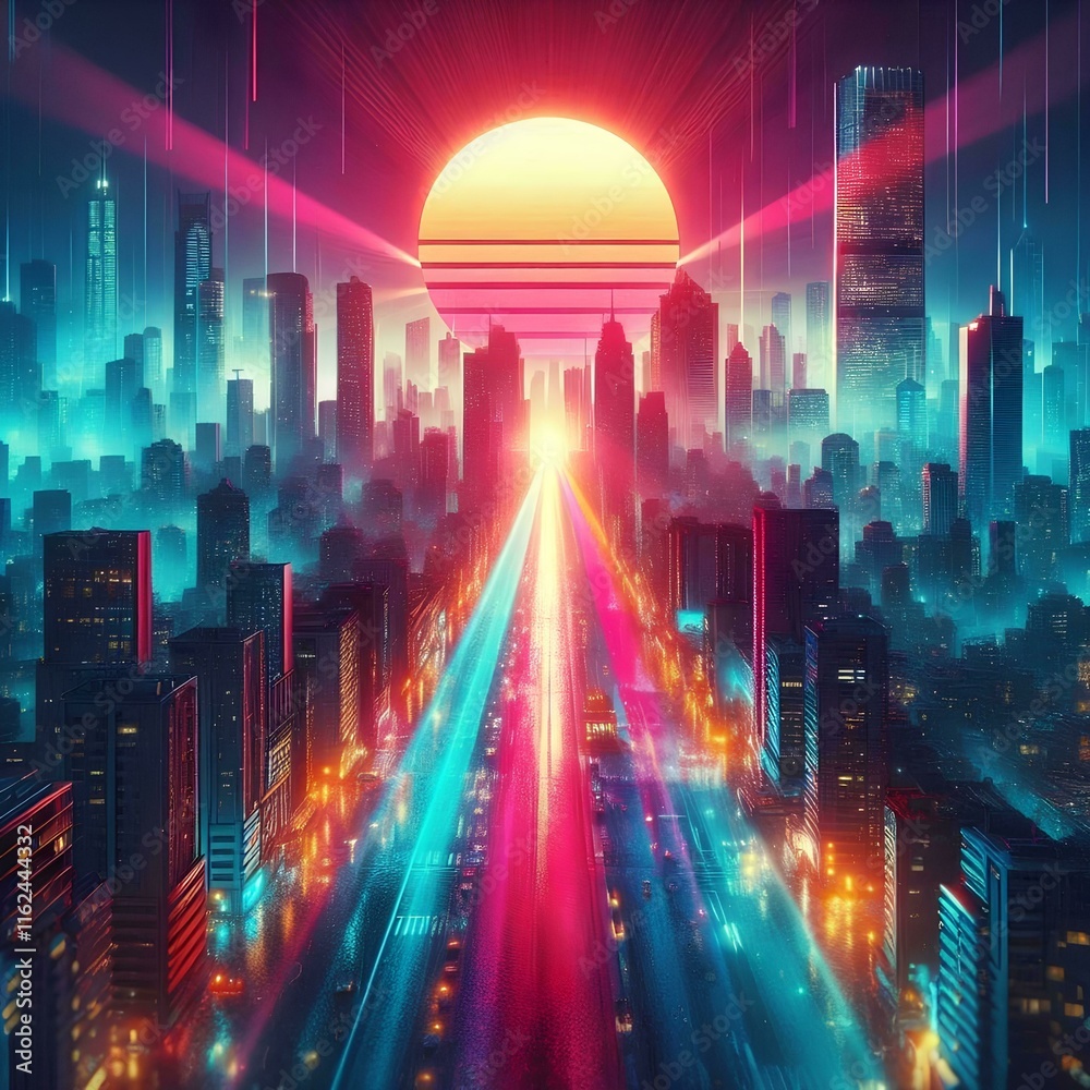 Fototapeta premium spectral image of a futuristic city 1