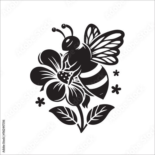 Bumblebee Svg, Bee Cut file, Bee with Flowers, Svg for Shirts, Bumble bee EPS, Cute Bee, Silhouette, Svg files for Cricut, Printable, Vector

