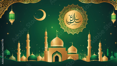 eid milad illustration on Muslim Nabi Mubarak Wishes, Mawlid an-Nabawi Greetings, Eid Pics, Celebration of birth of Islamic prophet Muhammad photo